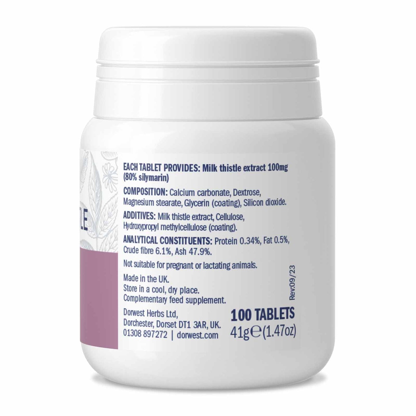 Dorwest Herbs Milk Thistle - 100 Tabs