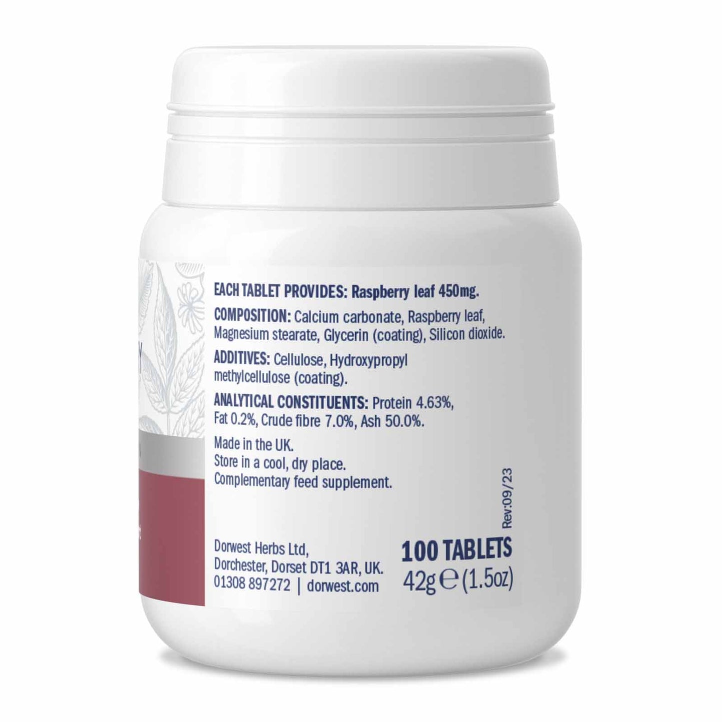 Dorwest Herbs Raspberry Leaf 100 Tablets