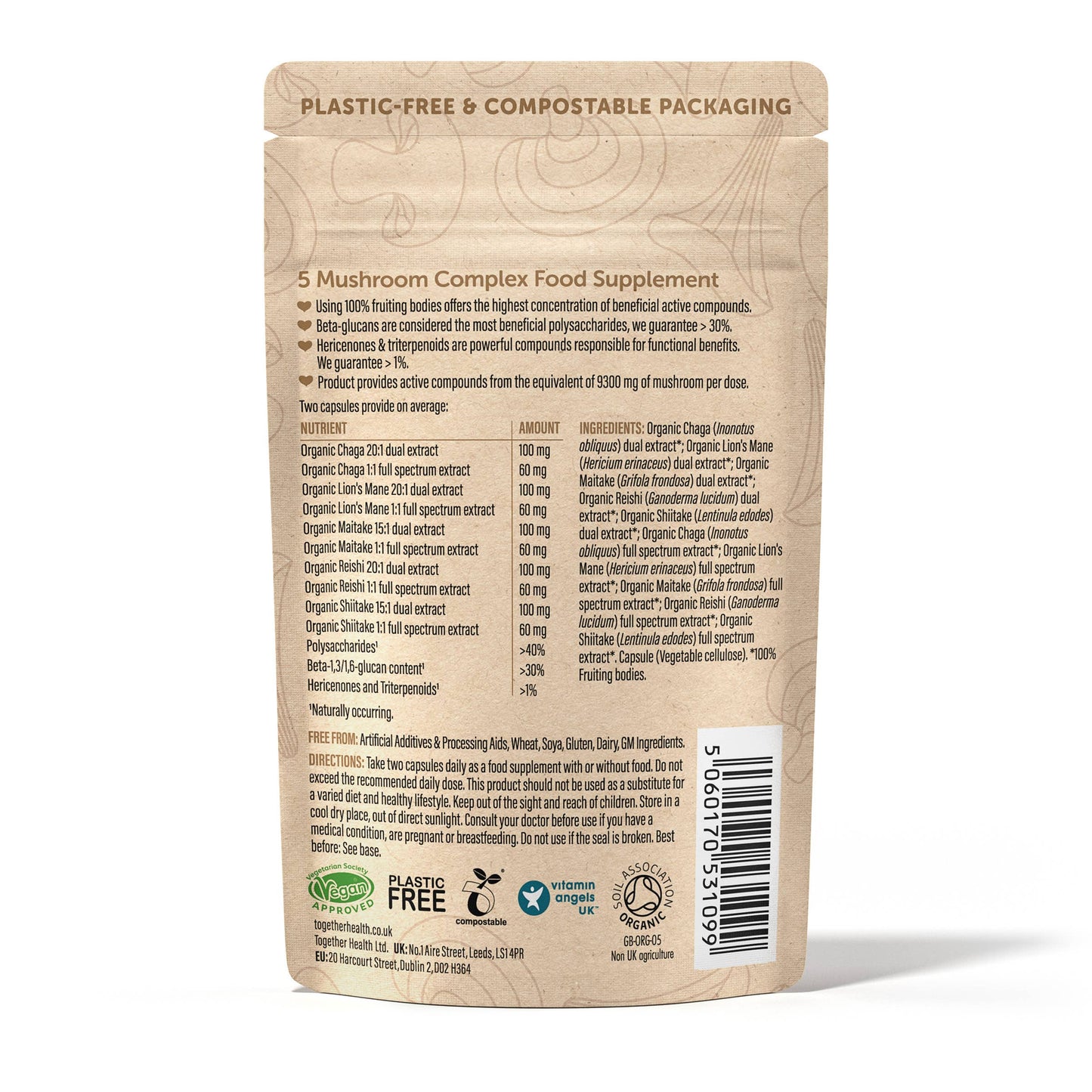 Together Health Organic Mushroom 5 Blend – 60 Capsules