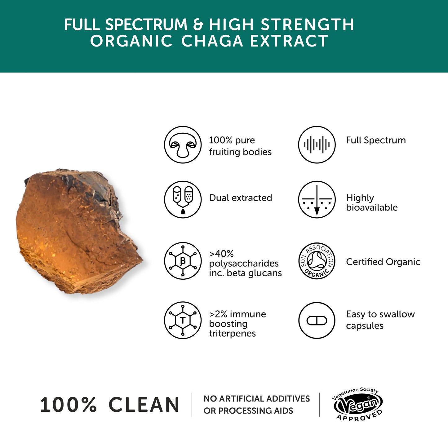 Together Health Organic Chaga Mushroom – 60 Capsules