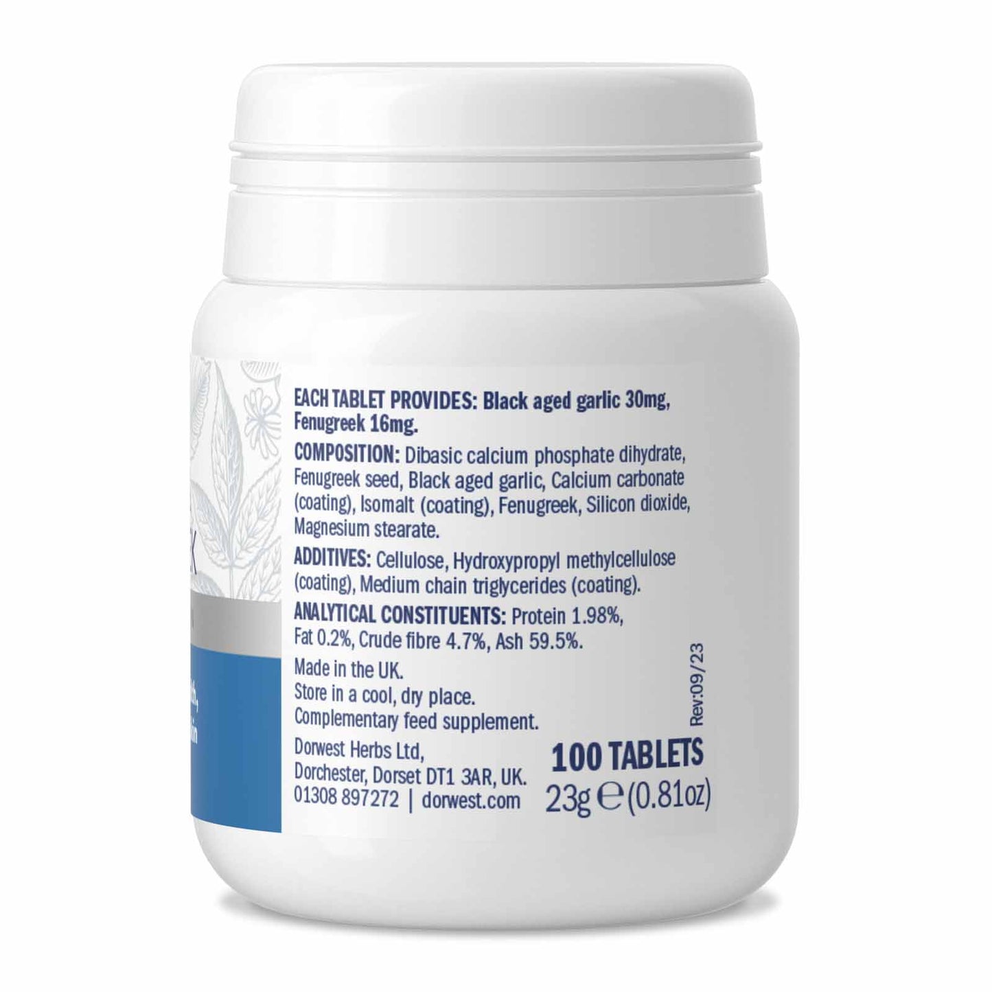 Dorwest Herbs Garlic & Fenugreek 100 Tablets